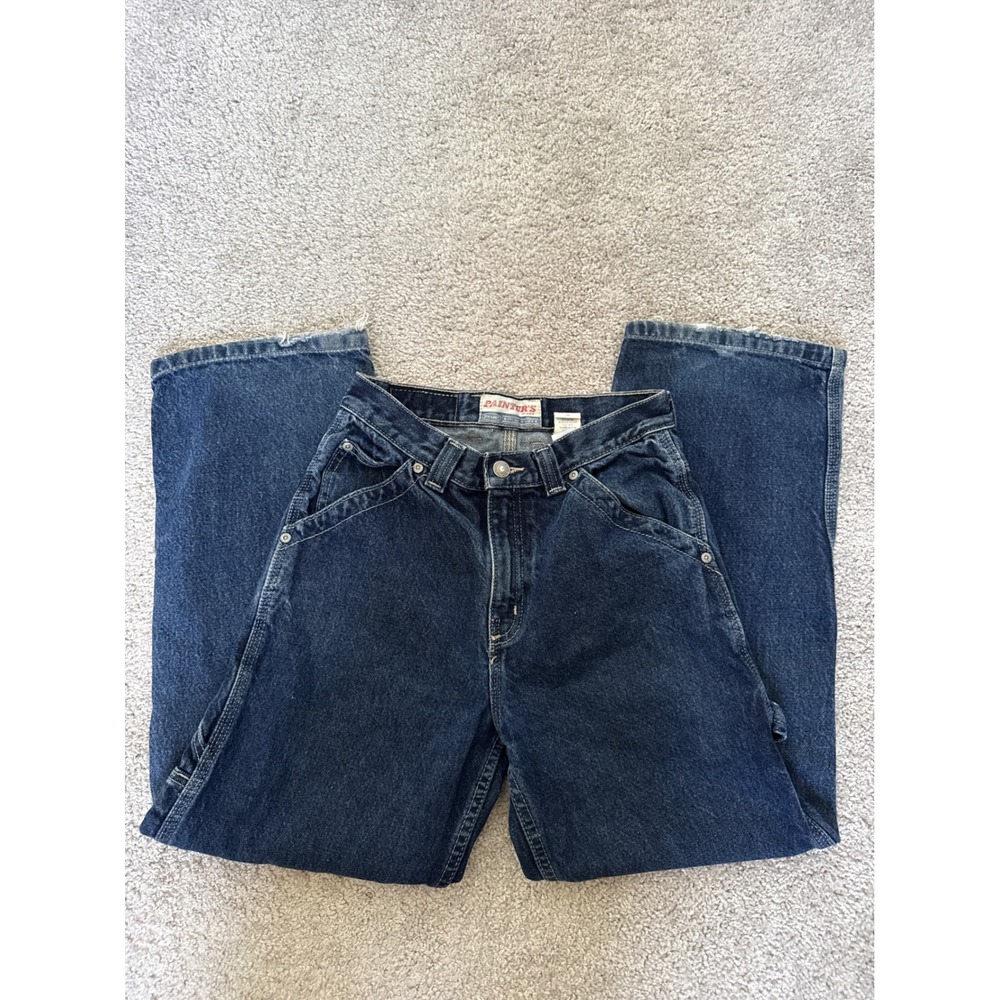 Vintage Old Navy Painters Jeans Kids 12 Regular Dark Wash Carpenter Pants Denim
